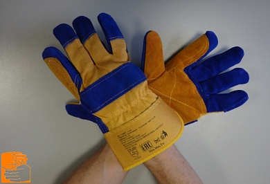Перчатки спилковые комбинированные с усиленным наладонником САПФИР ЛЮКС по оптовым ценам в Москве от производителя, с доставкой
